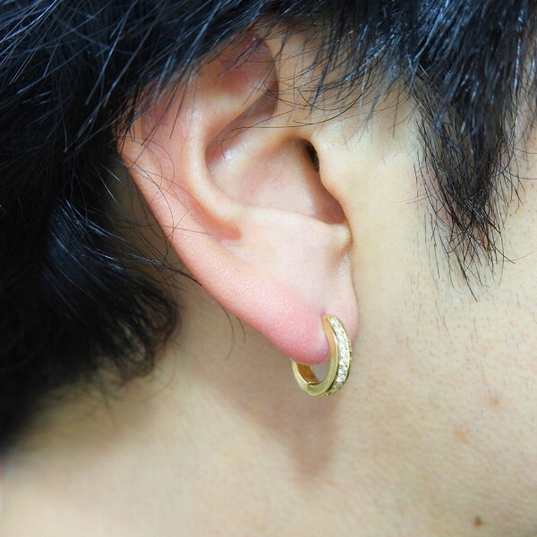 PUERTA DEL SOL ギミック 開閉式 フープ ピアス イエローゴールド K18 