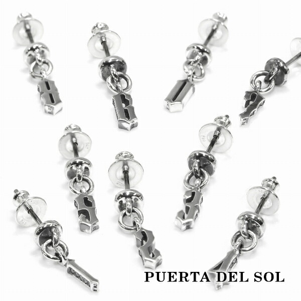 PUERTA DEL SOL エッジィ 数字 サイド ダイヤモンド ピアス シルバー950 ユニセックス シルバーアクセサリー 銀 SV950 ブリタニアシルバー ピアス