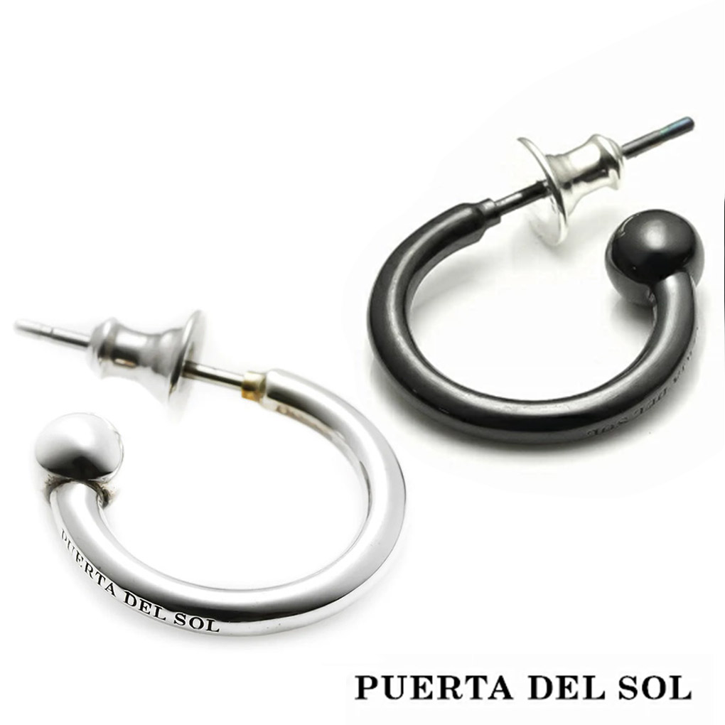 PUERTA DEL SOL シルバー 950 ピアス メンズ レディース シンプル 1P 片耳用 フープピアス フープ リングピアス ハーフフープ シンプルピアス 爆買