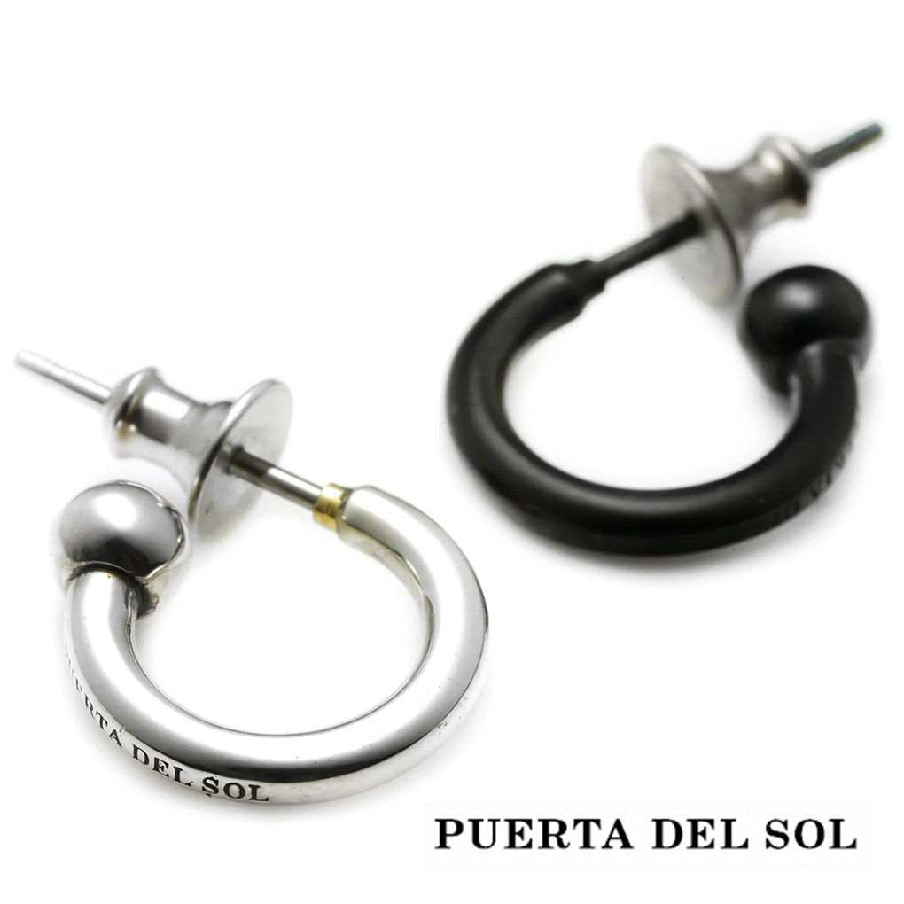 PUERTA DEL SOL シルバー 950 ピアス メンズ レディース シンプル 1P 片耳用 フープピアス フープ リングピアス ハーフフープ シンプルピアス 爆買