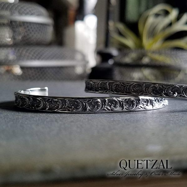 Quetzal ケツァール ブラーゼンバングル 唐草模様 シルバー925 Quetzal ブラーゼンバングル2 ブランド バングル シルバーブレスレット