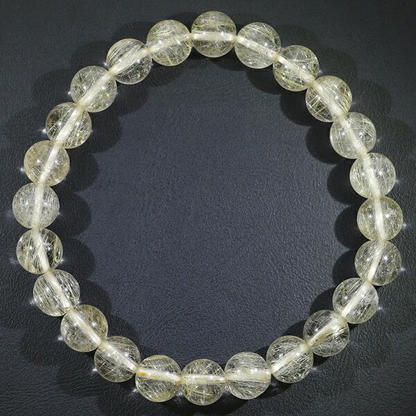 ゴールドルチルクォーツ ブレスレット 8mm 16.5~18.5cm S~LL サイズ