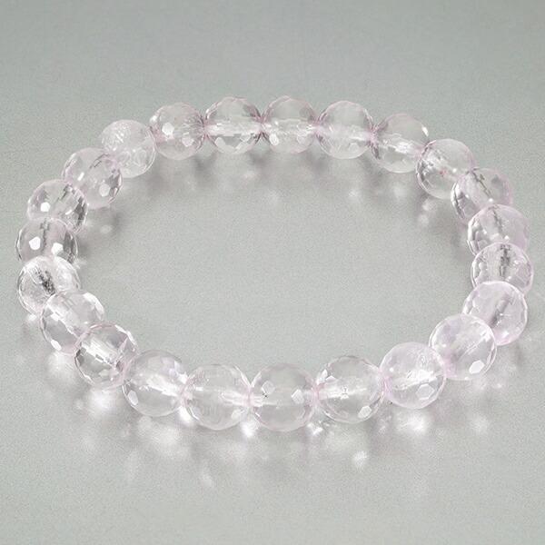 ローズクォーツ 128面 カット ブレスレット 8mm 16〜17.5cm S〜L