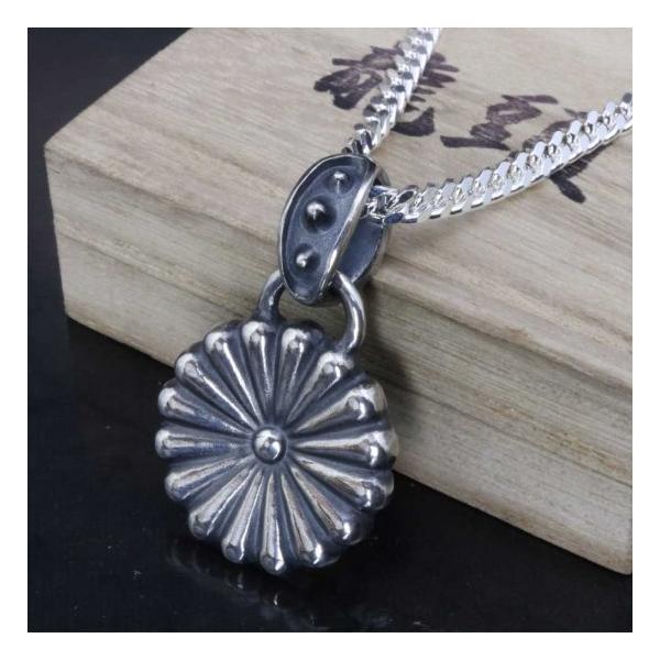 龍頭 菊 (大) ネックレス チェーン付き ペンダント メンズ シルバー シルバーネックレス メンズネックレス 花 シルバー950 男性 彼氏 伝統技法 ギフト_2