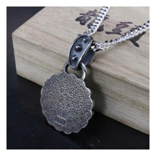 龍頭 菊 (大) ネックレス チェーン付き ペンダント メンズ シルバー シルバーネックレス メンズネックレス 花 シルバー950 男性 彼氏 伝統技法 ギフト_3