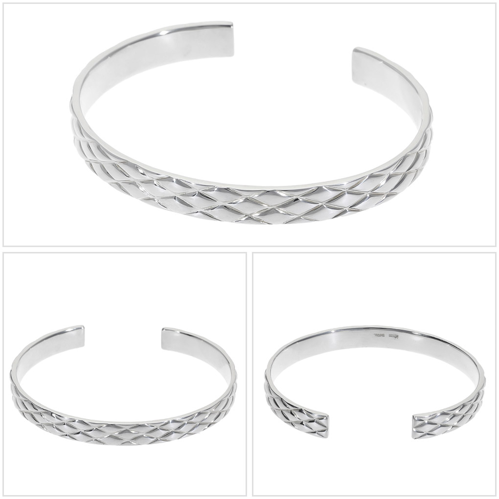 DROPS キルティング シルバー バングル ブレスレット ブランド