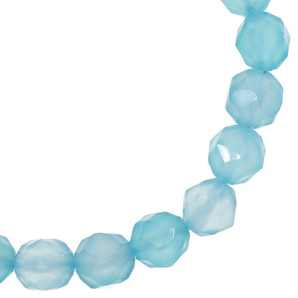 シーブルーカルセドニー スター カット ブレスレット 8mm 16.5〜18cm S