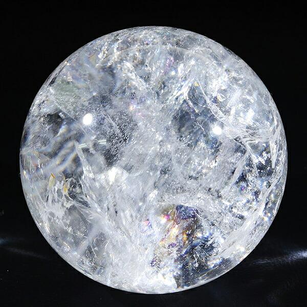 虹入り 水晶 丸玉 約41mm 穴なし 天然石 パワーストーン スフィア 水晶