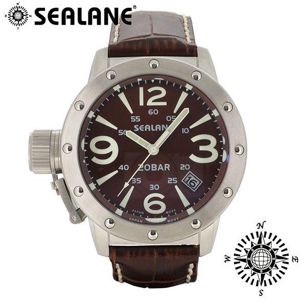 腕時計 メンズ ブランド シーレーン SE32 ブラウン 牛本革ベルト メンズ腕時計