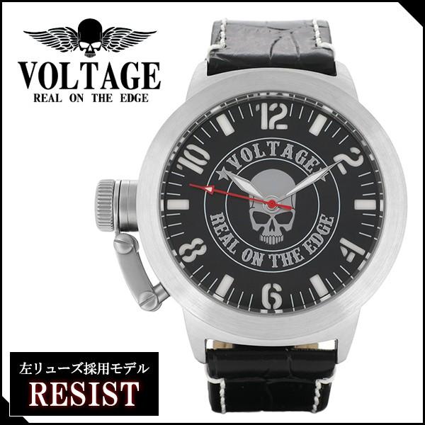 腕時計 メンズ ブランド レジスト スカル レザーベルト VOLTAGE メンズ腕時計