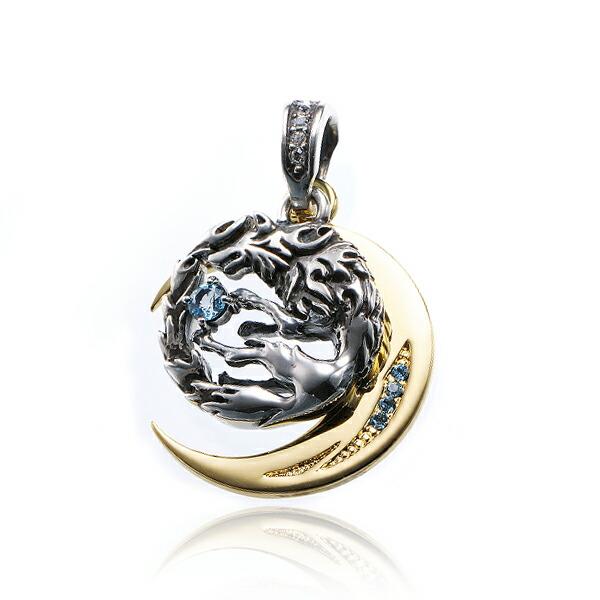 WOLFMAN B.R.S（ウルフマンBRS） ペンダントトップ ムーン ウルフ