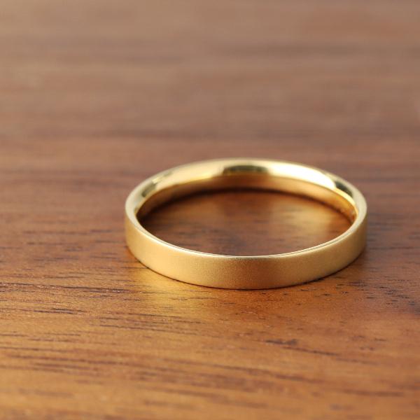 K18 平打ち マット ゴールド リング 指輪 18金 18k つや消し 地金