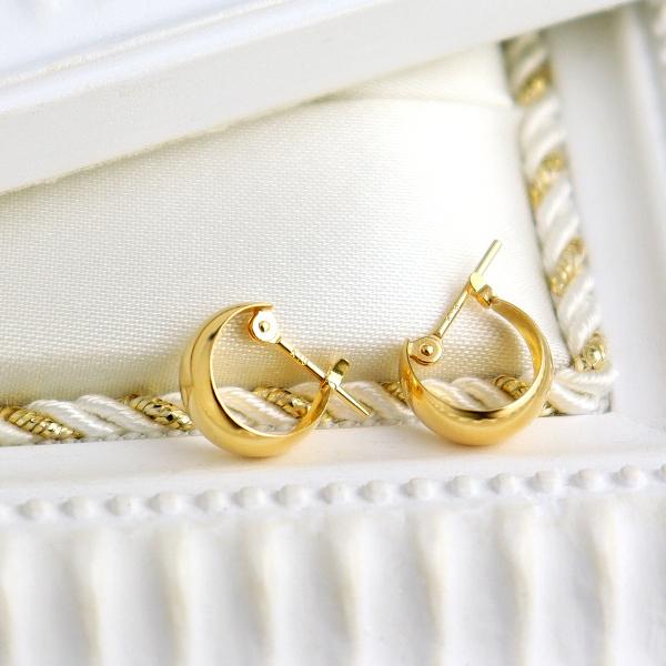 18金 フープピアス 2mm×25mm ゴールド レディース メンズ 両耳 リング