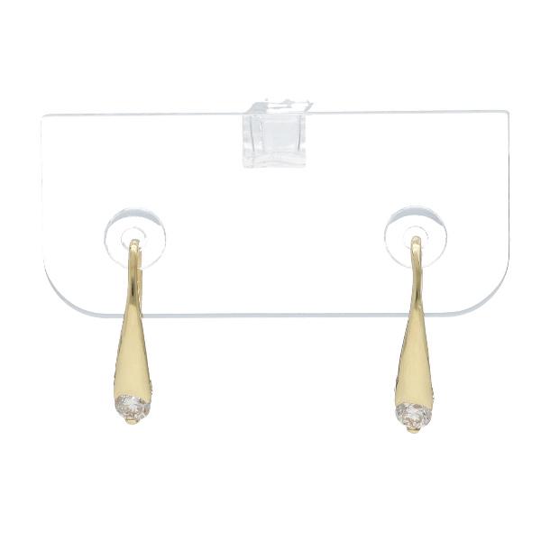 K18 ダイヤモンド ドロップ フックピアス 2P 両耳用 18金 18k