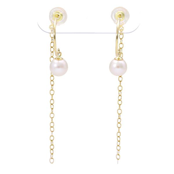 K18 あこや真珠ピアス ゴールド チェーン ピアス 2P 両耳用 18金 18k 