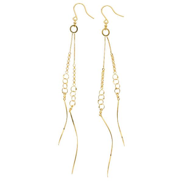 K18 ゴールド チェーン ロング ピアス 2P 両耳用 18金 18k ロング
