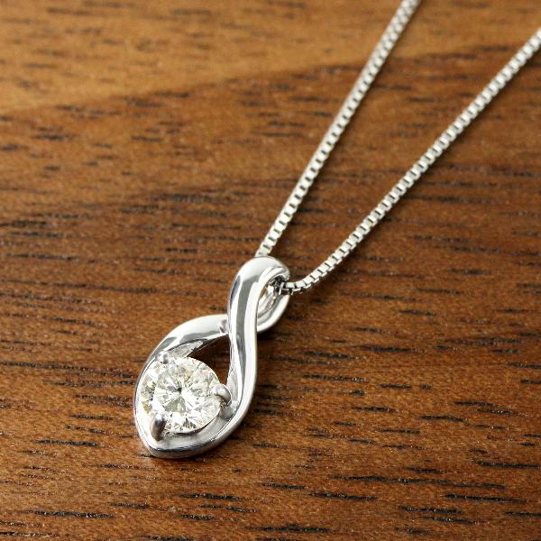 K18 ダイヤモンド ドロップ ネックレス ホワイトゴールド 一粒 天然
