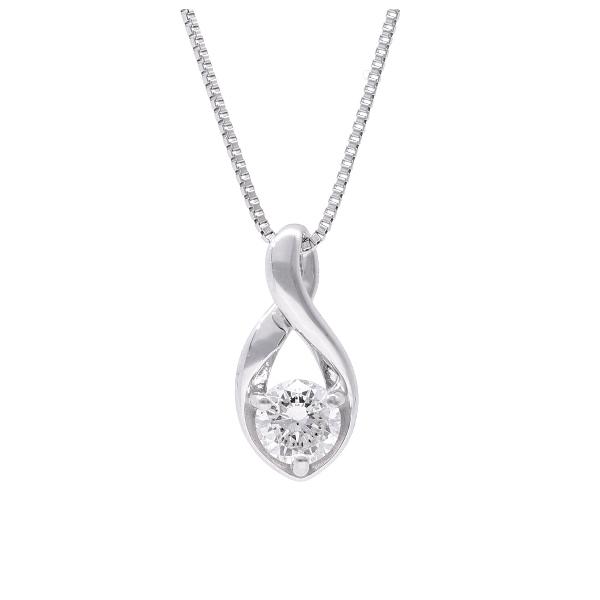 K18 ダイヤモンド ドロップ ネックレス ホワイトゴールド 一粒 天然