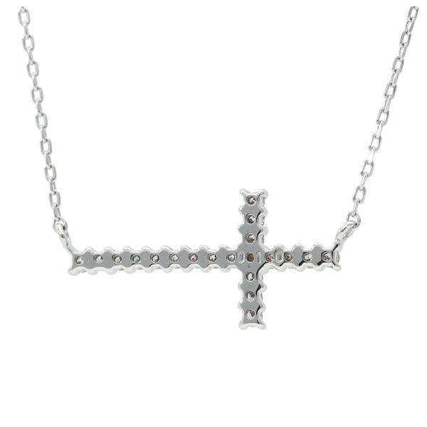 K18 ダイヤモンド クロス ネックレス 18金 18k ホワイトゴールド 