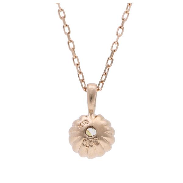 K18 一粒 天然 ダイヤモンド ピンクゴールド ネックレス 18金 18k