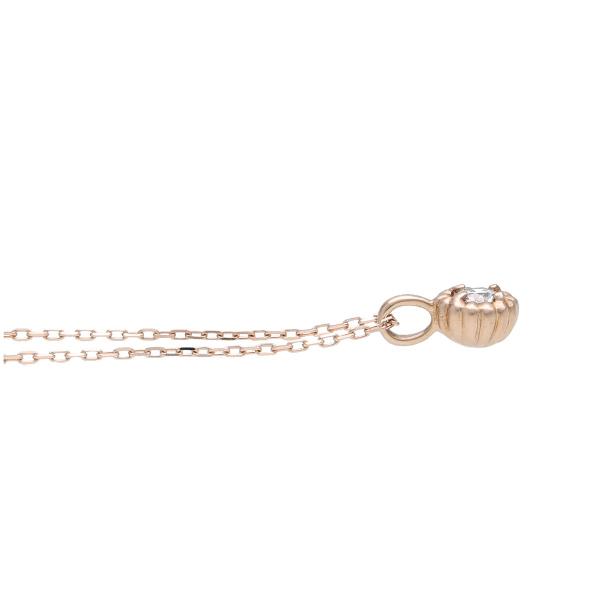 K18 一粒 天然 ダイヤモンド ピンクゴールド ネックレス 18金 18k