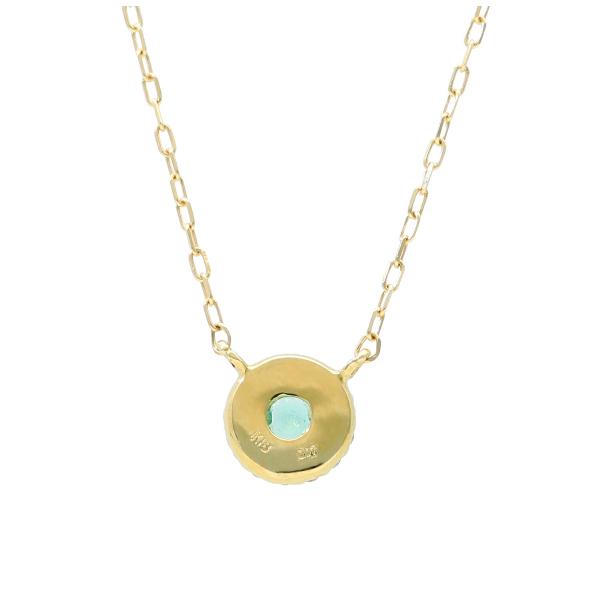 K18 エメラルド ダイヤモンド サークル ネックレス 18金 18k ゴールド 