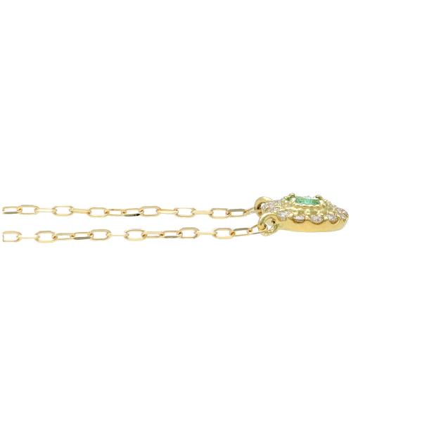 K18 エメラルド ダイヤモンド サークル ネックレス 18金 18k ゴールド 
