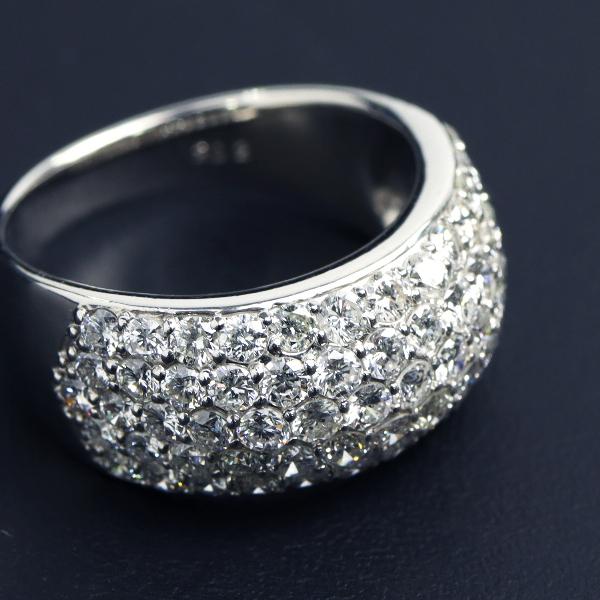PT900 2.0ct ダイヤモンド パヴェ リング 指輪 プラチナ 天然 ダイヤ 華やか 上品 豪華 ゴージャス 太め 幅広 高級 レディース
