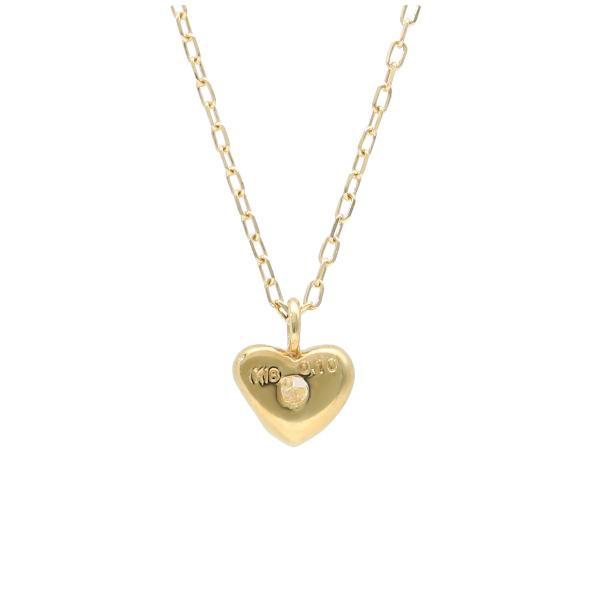 K18 ハート ダイヤモンド ネックレス 0.1ctイエローゴールド 華奢 上品 K18 ハート ダイヤモンド ネックレス 18金 18k ゴールド 一粒 天然