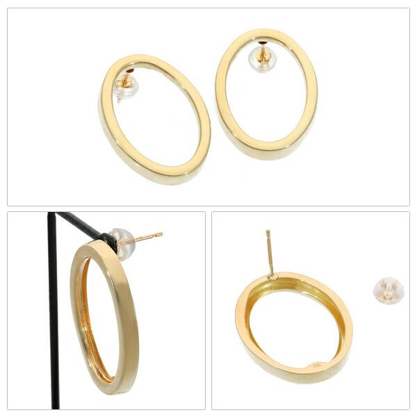 K18 ゴールド オーバル ピアス 2P 両耳用 18金 18k 金 ゴールドピアス