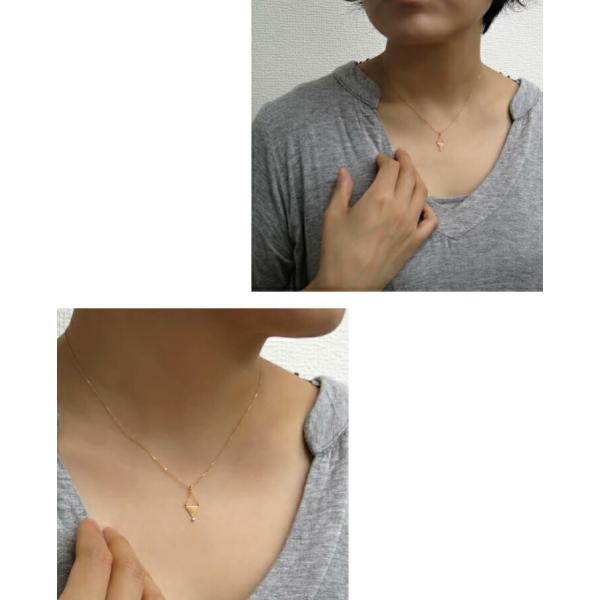 K10 ゴールド 天然 ダイヤモンド 菱形 ネックレス 10金 10k ピンク 