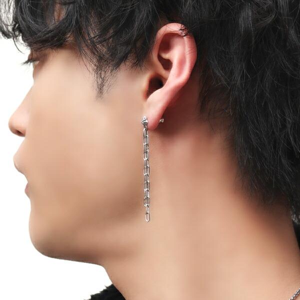 M'S COLLECTION（エムズコレクション） TRIPLE X STUDS CHAIN ピアス