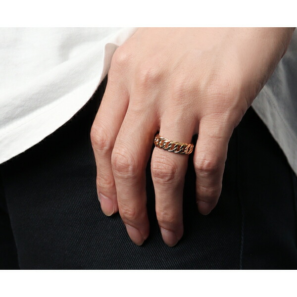 チェーンデザイン K18 イエローゴールド ペアリング 5号〜21号 指輪