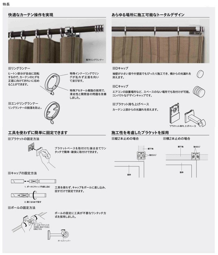 TOSO カーテンレール グレイスノーヴァ19 ネクスティダブル 2.10m 正面