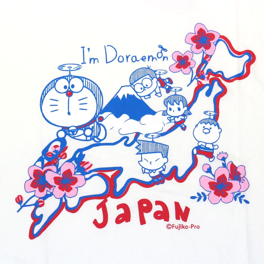 ドラえもん 日本限定 和風デザイン JAPANTシャツ 富士山 桜 地図 DR007-WHT ドラえ...