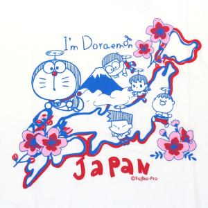 ドラえもん 日本限定 和風デザイン ドラえもん JAPANTシャツ 富士山 桜 地図 DR007-W...