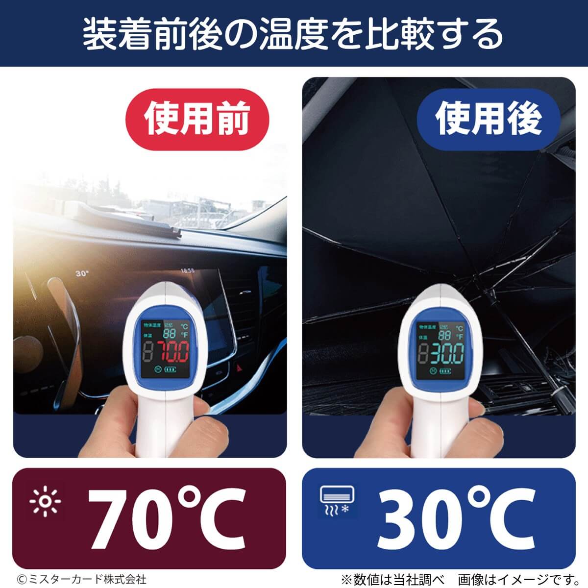 【ヒモ型シャフト カーサンシェード】最新2025年版 折りたたみ傘式 カー用サンシェード CarUB V4 遮光 断熱 UVカット 日よけ 紫外線対策 カー用品熱中症 | miraiON | 14