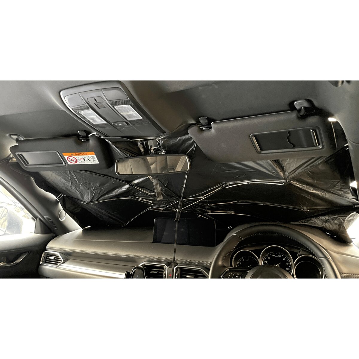 巻くだけ収納【MAKUDAKE】折りたたみ傘 サンシェード カー用品 MR-CARUBV5 miraion ミライオン 熱中症 猛暑 UV 紫外線 対策 車中泊 休憩 日除け 日よけ | miraiON | 12