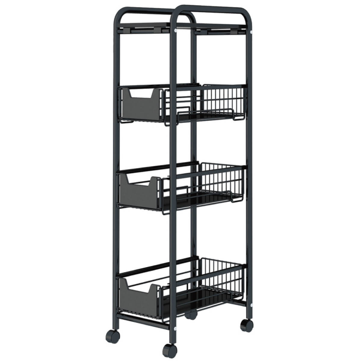 引き出し付き キッチン ワゴン 4段式 スライド式 すき間約24cm すきま