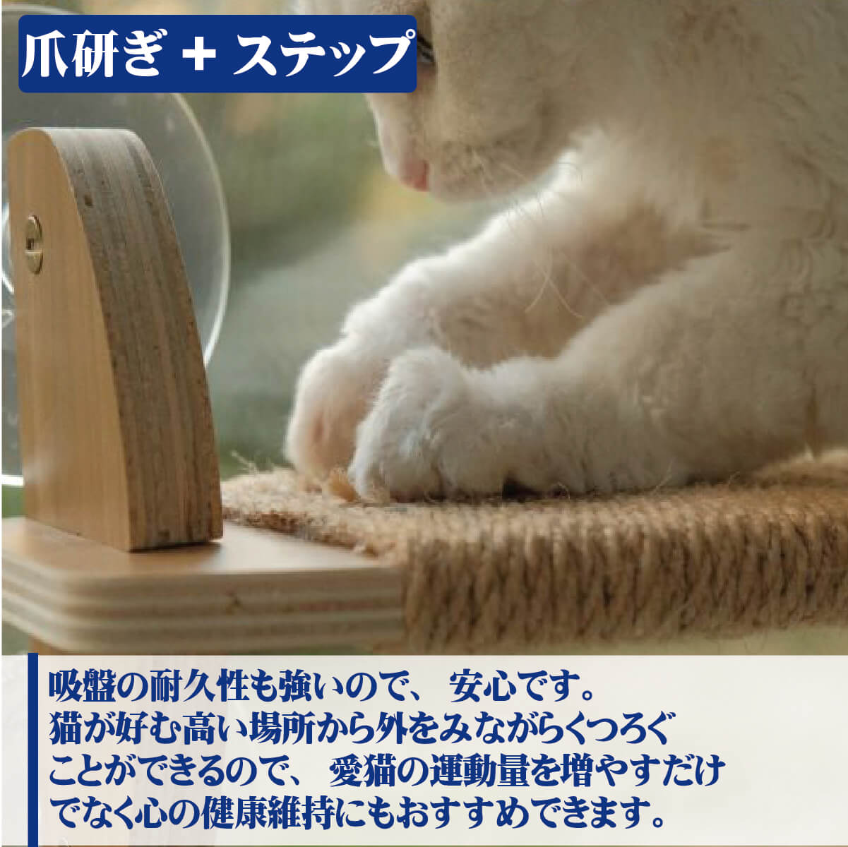 猫用ステップ＆爪とぎ JOYCAT吊り橋ステップ MR-PETJC-091  自由に組み合わせられる吸盤式キャットタワー | JoyCat | 03