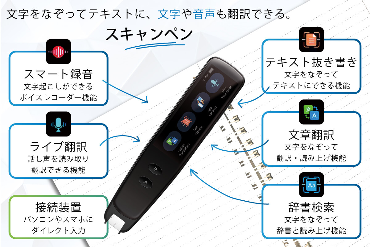 なぞってデジタル化！ ペン型翻訳スキャナー WorldPenScan Go スキャン 