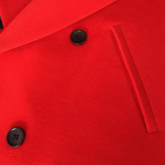 ロングコート メンズ モード系 ダブルコート レッド ウールコート