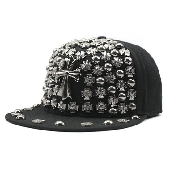 キャップ メンズ 十字架 クロス 百合 ユリ スタッズ 帽子 インポート