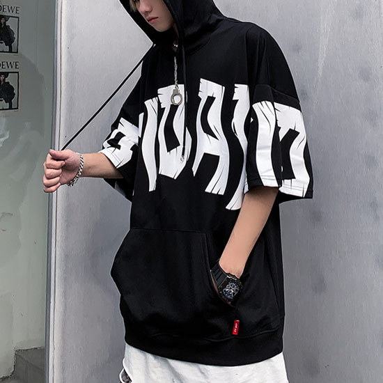 パーカー メンズ ストリート系 パーカー メンズ Tシャツ ビッグロゴ トップス オシャレ インポート 2021 春 夏 新作 お兄系 個性的 V系 ホスト ビター系