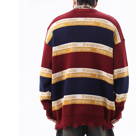 オラオラ系 セーター メンズ :a-3-2line-bd-dm-knit:オラオラ系