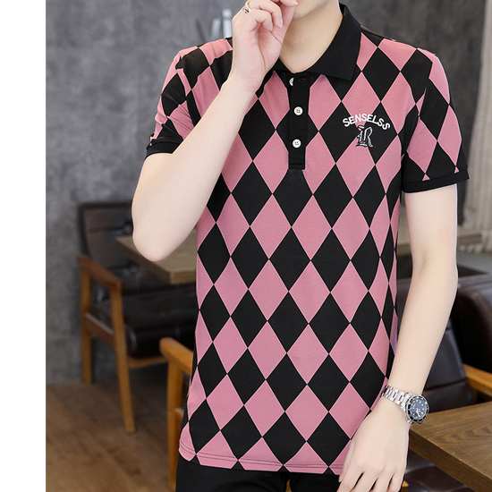 ポロシャツ メンズ Tシャツ 大きいサイズ アーガイル ダイヤチェック