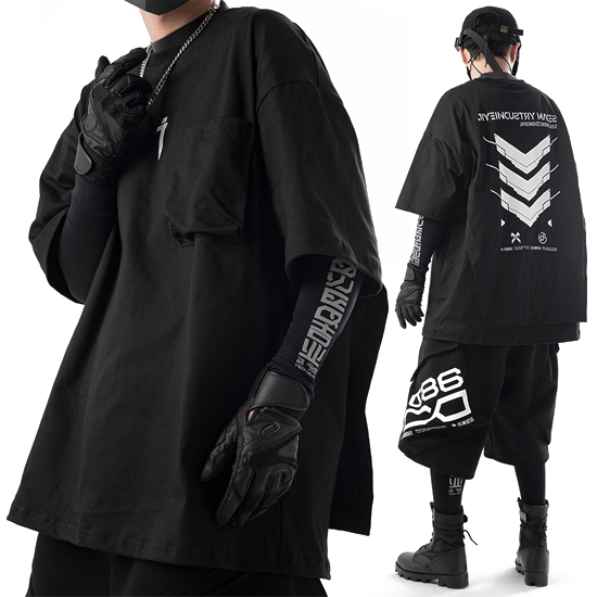 デザインシャツ モード ゆったり レイヤード☆２色 a-3-sitasitasita-tee_4.jpg