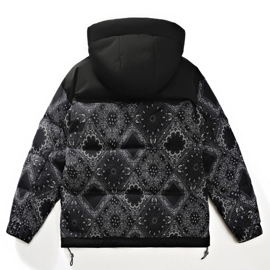 オラオラ系 ダウンジャケット メンズ V系 ハイネック バンダナ柄 30代