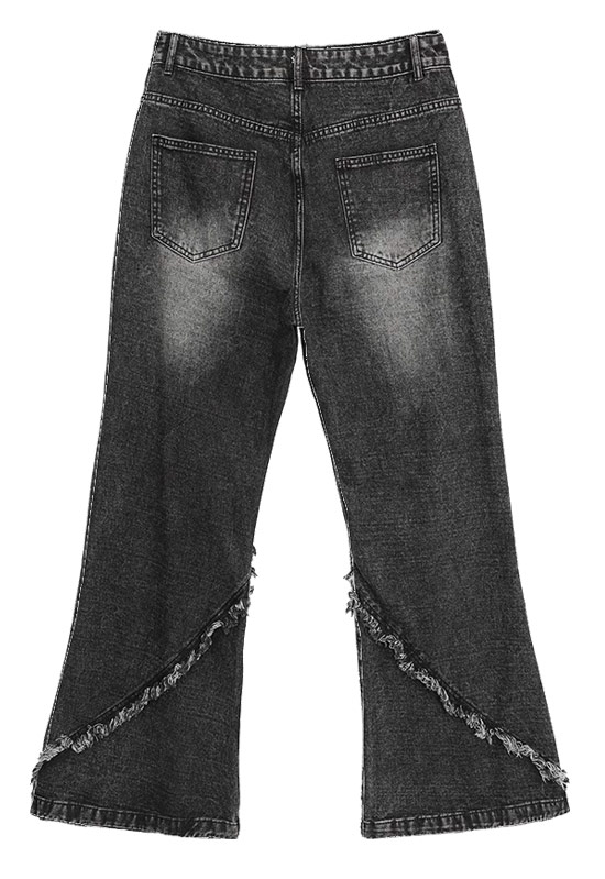 デニムパンツ メンズ ダメージ フレアパンツ モード系 ジーパン V系