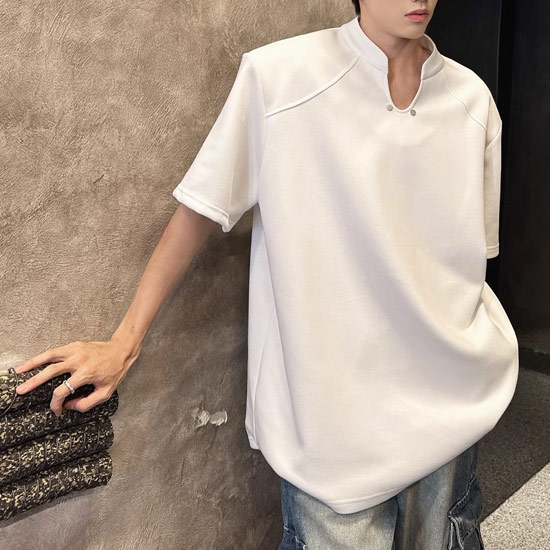 Tシャツ メンズ Vネック ビッグTシャツ モード系 V系 カットソー